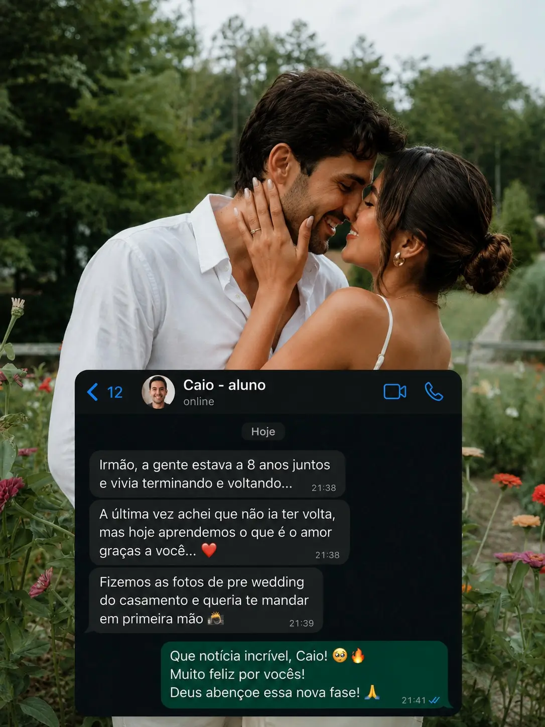 Depoimento de Caio — Hoje aprendemos o que é o amor